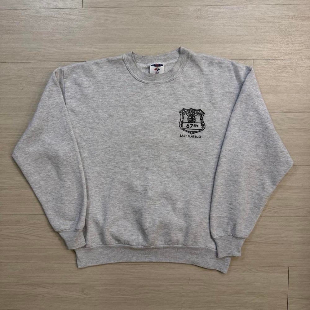90's City Of New York Police Grey Crewneck Sweatshirt Mens Size Large Vintage